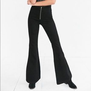 BDG Black Morrison Zip-Front High Rise Flare Jeans